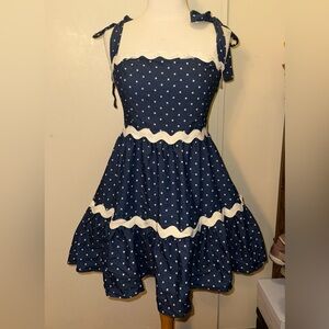 Flying tomato Navy Blue Polka Dot mini Dress med